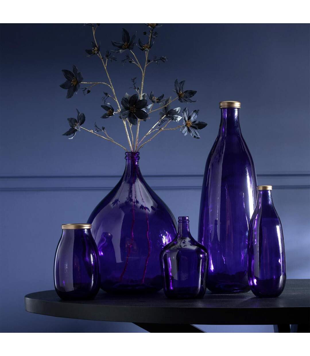 Vase Déco en Verre Mandie 75cm Mauve-3