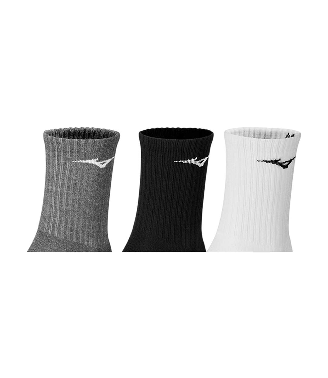 Lot De 3  Chaussettes Entraînement Adulte Gris Noir Blanc Mizuno-2