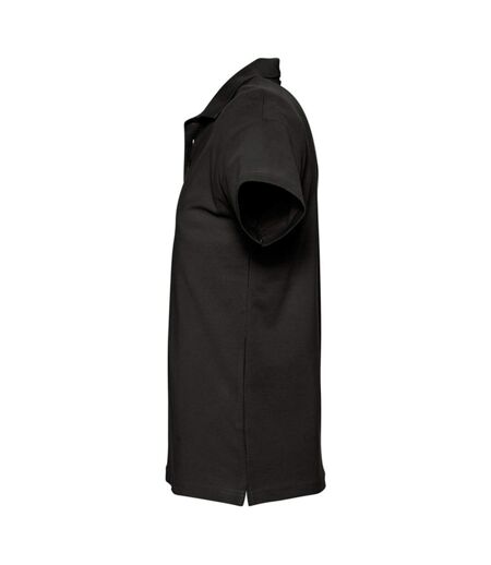 SOLS Mens Spring II Short Sleeve Heavyweight Polo Shirt (Black) - UTPC320