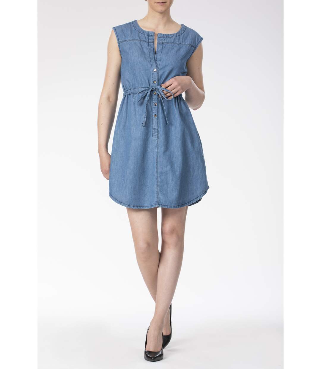 Robe sans manches chambray bleached EGLE 'Rica Lewis'-5