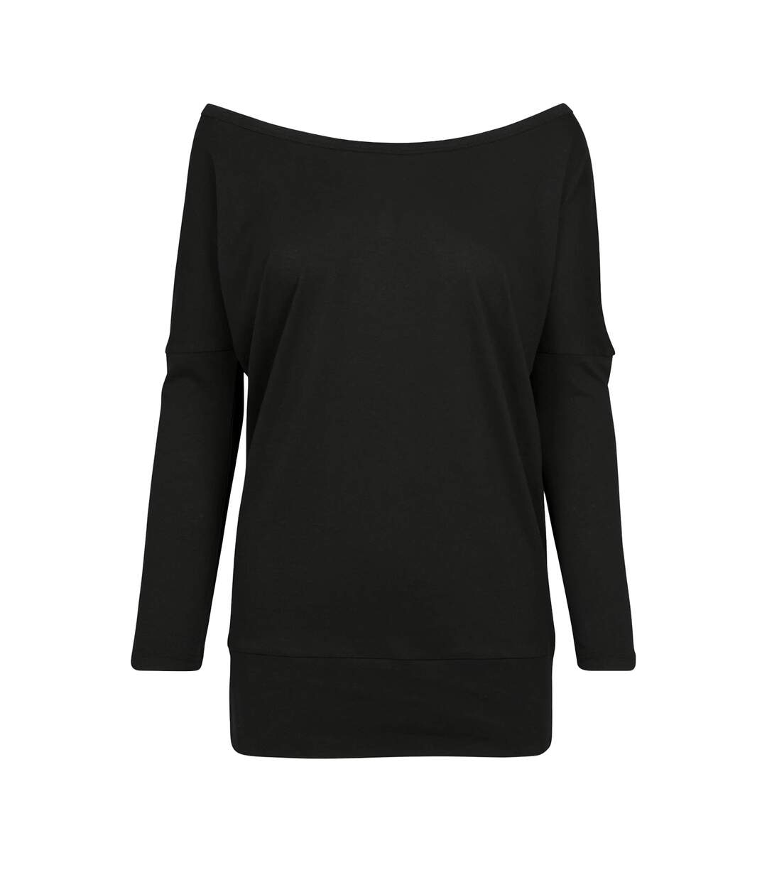 Haut Manches Chauve-souris Femme Noir Build Your Brand-1