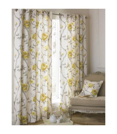 Rosemoor eyelet curtains 66x54in ochre Riva Home