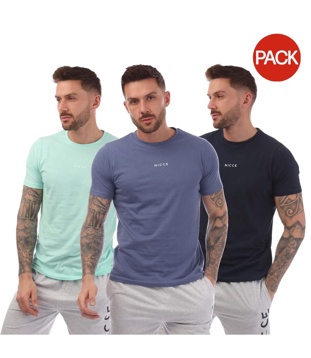 T-shirts Tordh Homme Bleu Bleu Marine Vert Menthe Nicce-1