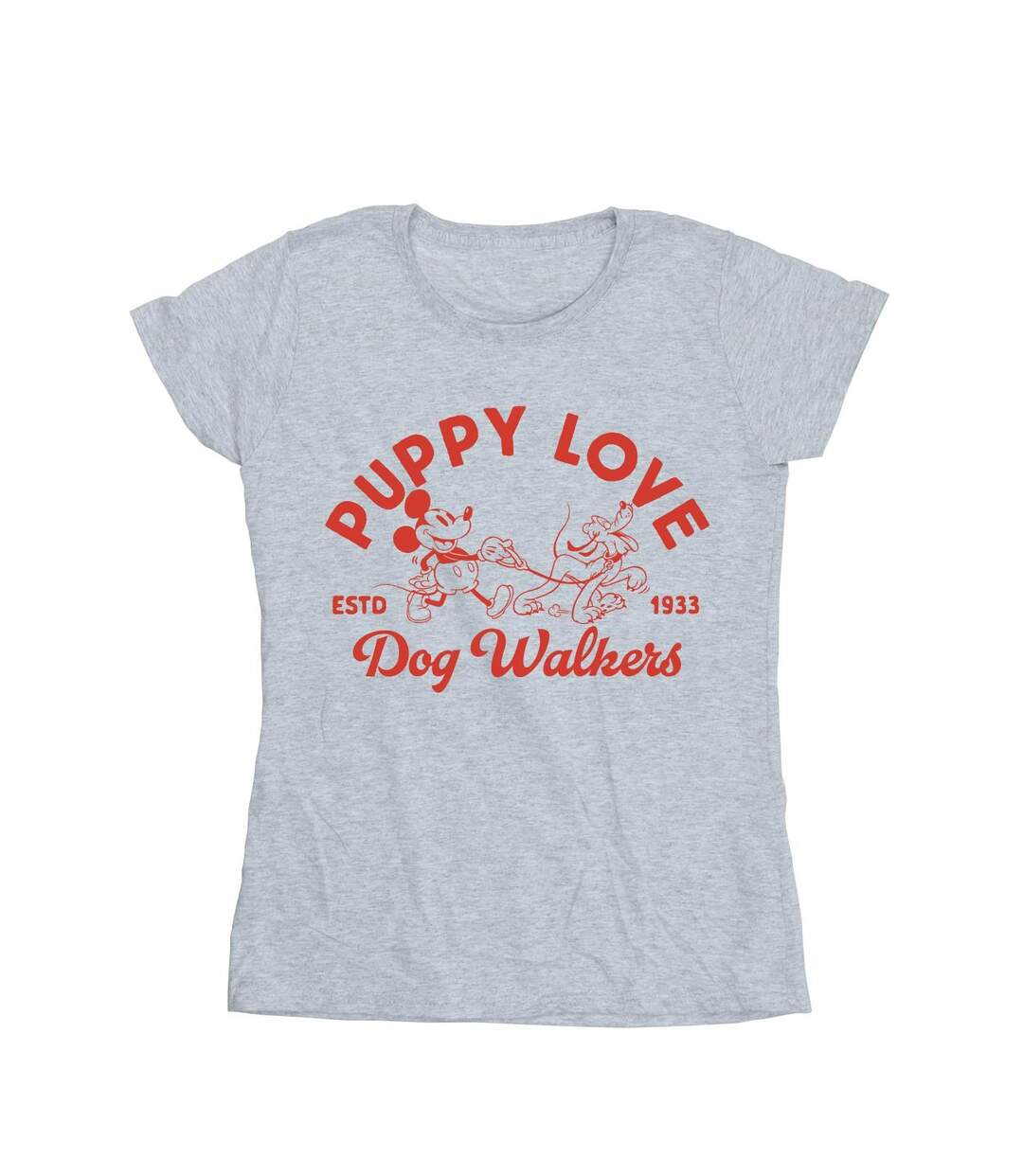Disney Femme/Les femmes Mickey Mouse Puppy Love - T-shirt en coton (Gris sportif) - UTBI48777-1