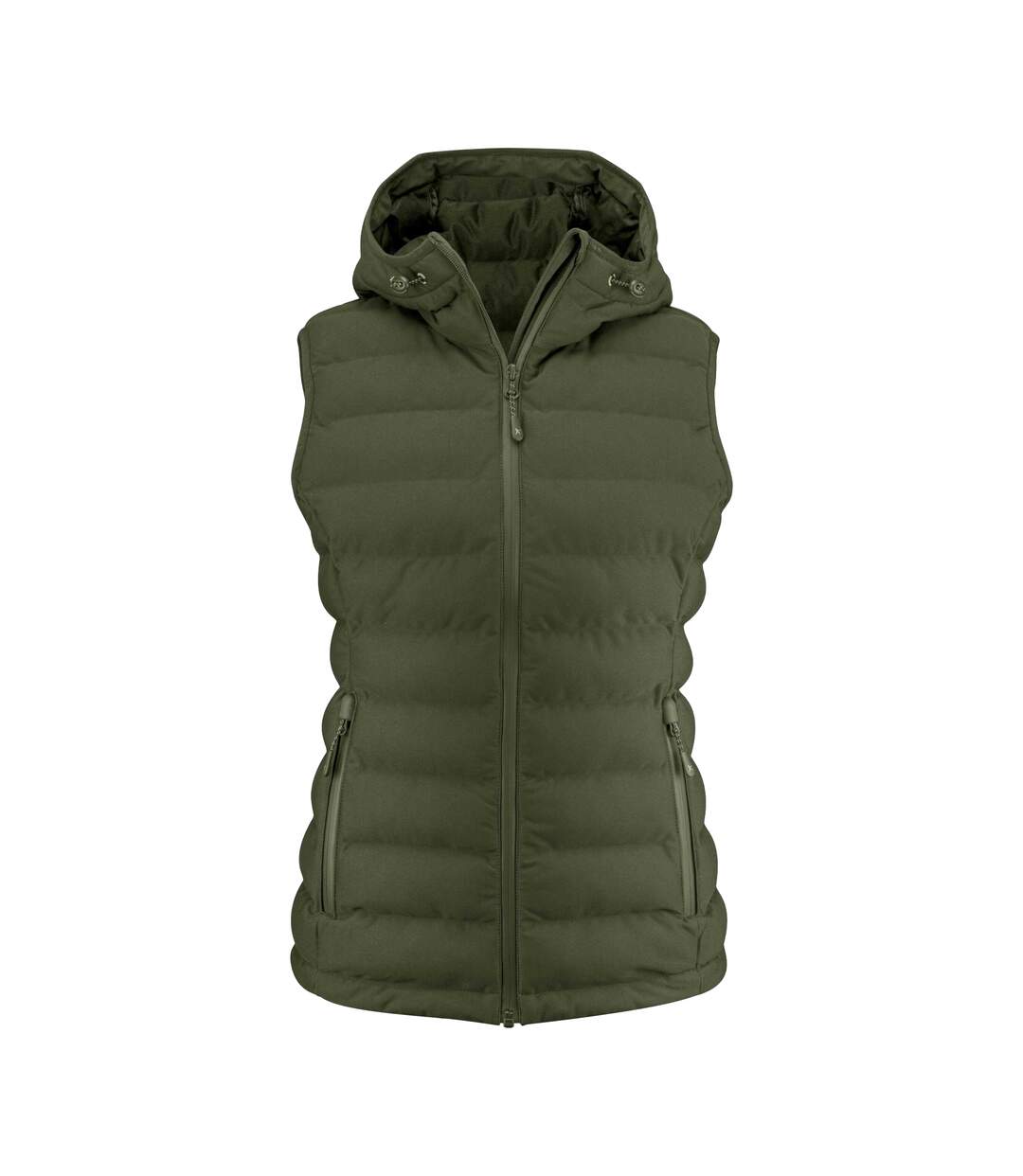 Womens/ladies Woodlake Heights Padded Gilet Moss Green James Harvest-1