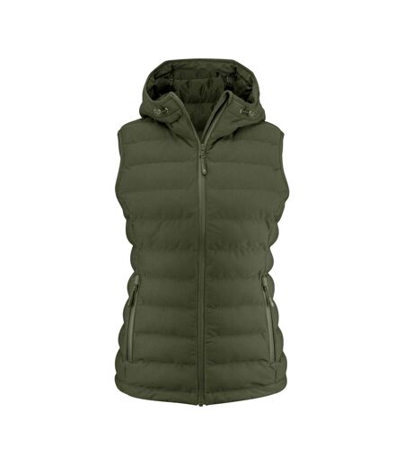 Womens/ladies Woodlake Heights Padded Gilet Moss Green James Harvest