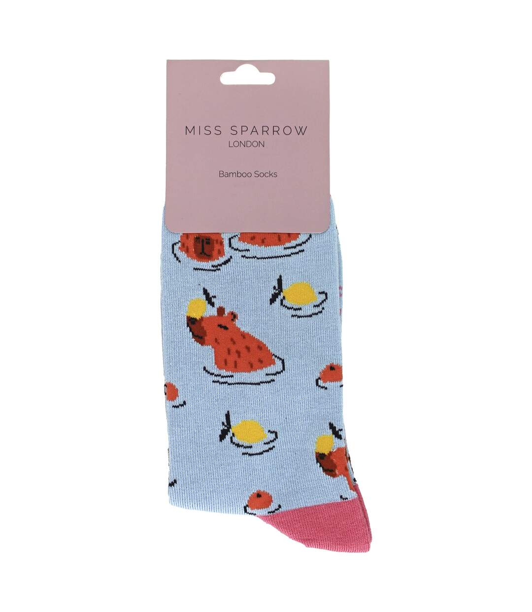 Miss Sparrow - Chaussettes Fantaisie Femme Bambou Motif Capybara Douces Cadeau-2