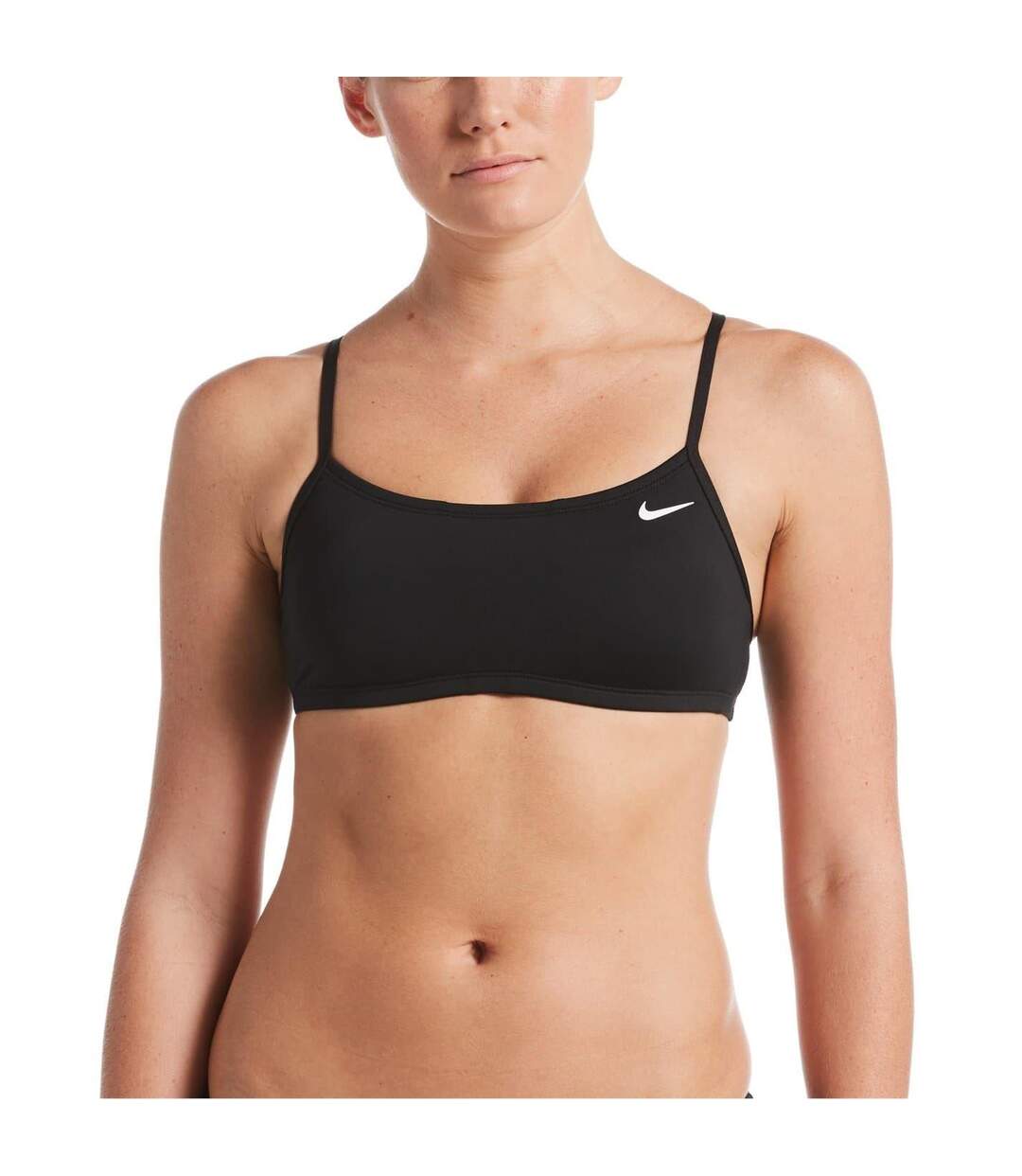 Womens/ladies Logo Racerback Bikini Top Black Nike-1