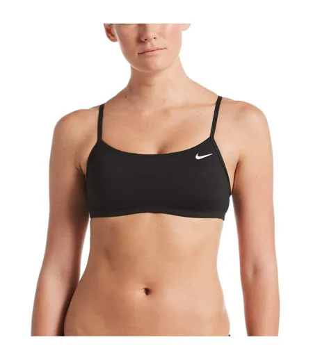 Womens/ladies Logo Racerback Bikini Top Black Nike