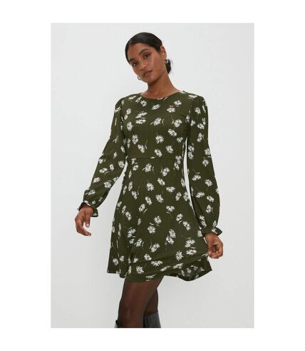 Dorothy Perkins Womens/Ladies Floral Mini Dress (Khaki Green) - UTDP4126