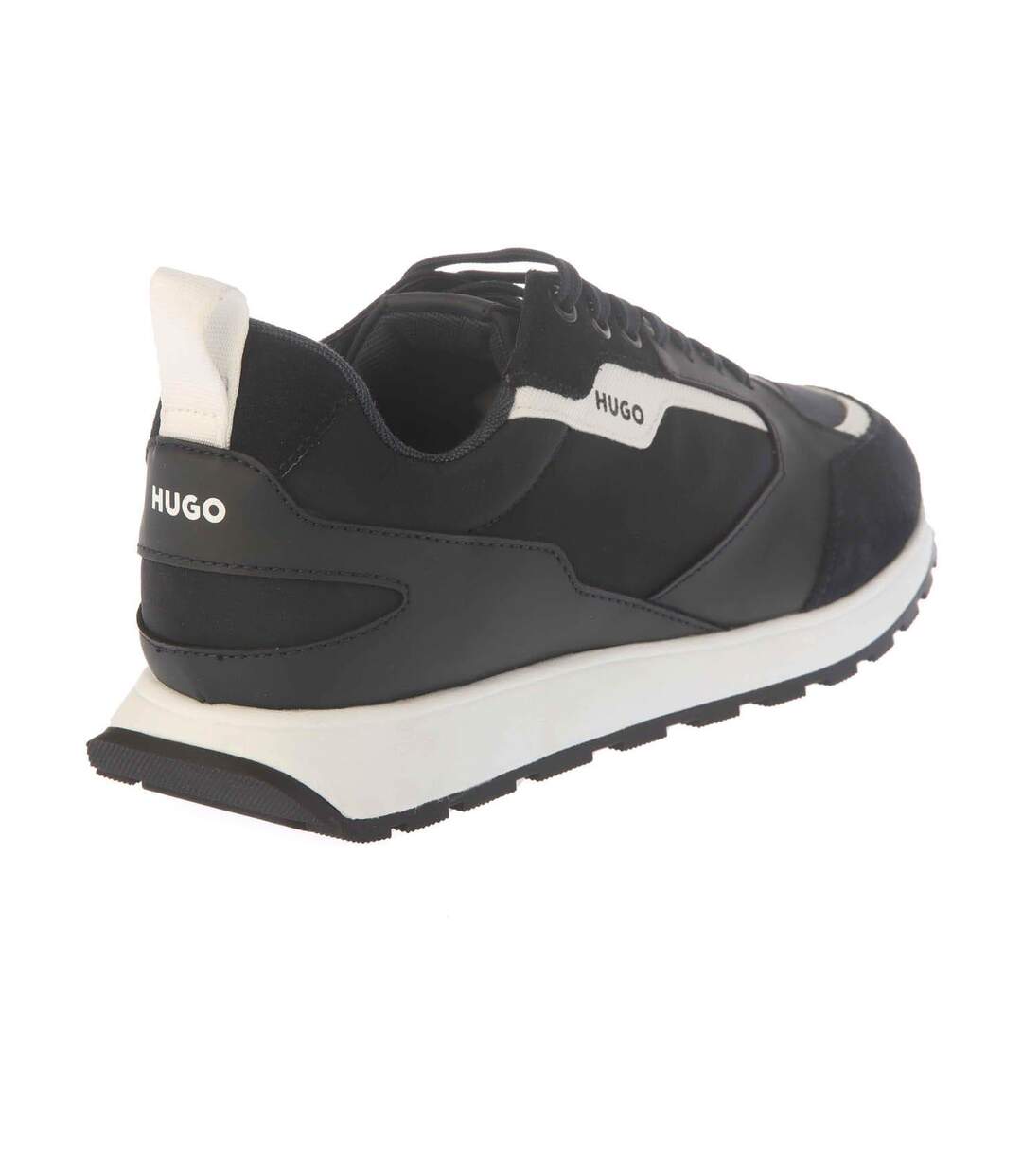 Mens Icelin Leather Running Trainers Dark Blue Hugo-2