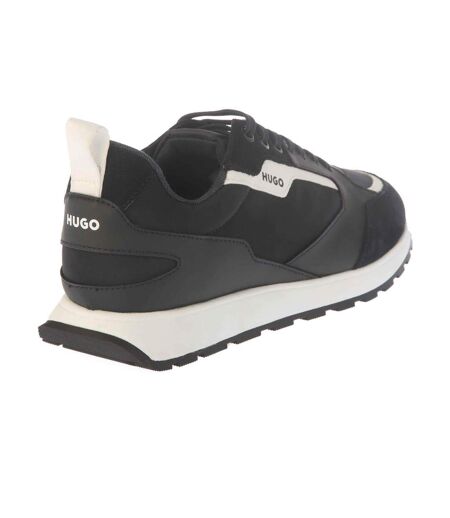 Mens Icelin Leather Running Trainers Dark Blue Hugo