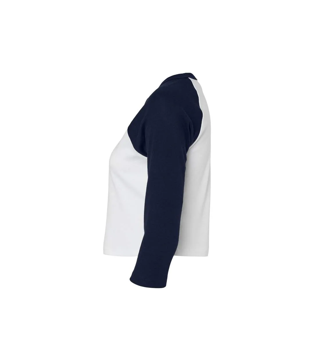 T-shirt Manches ¾ Femme Blanc Bleu Marine Bella + Canvas-2