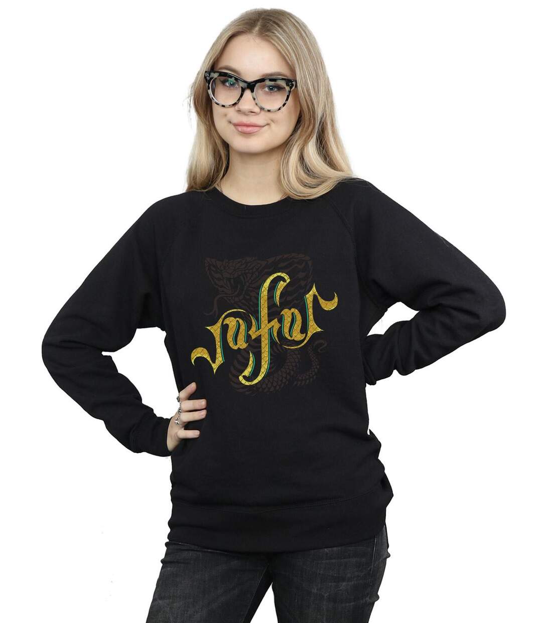 Disney - Sweat ALADDIN MOVIE JAFAR SNAKE LOGO - Femme (Noir) - UTBI5529-2