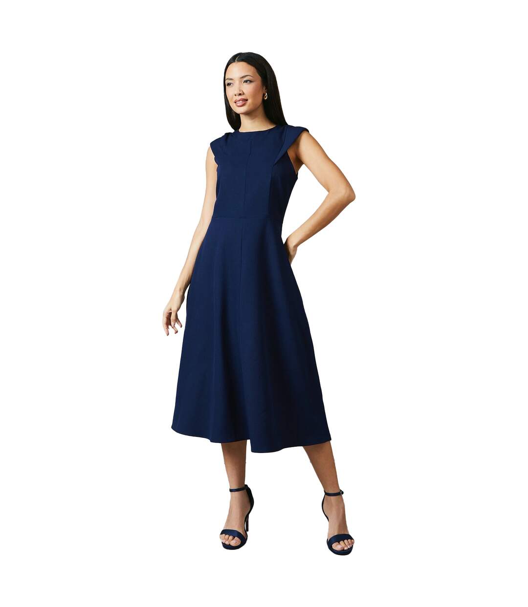 Robe mi-longue femme bleu marine Principles-1