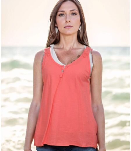 Débardeur femme sans manche - Orange - Taille unique