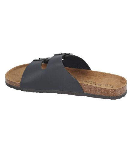 Mens Double Strap Sandals Black Brave Soul