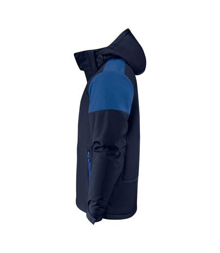 Mens Padded Soft Shell Jacket Navy Cobalt Printer