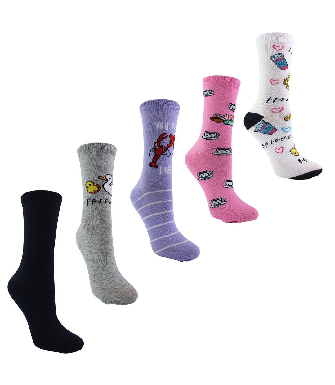 Ladies 5 Pairs of Funny Novelty Friends Socks | Gifts for Friendship Day-3