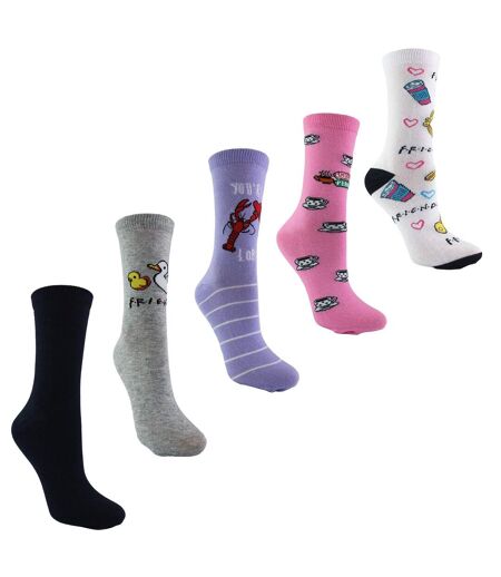 Ladies 5 Pairs of Funny Novelty Friends Socks | Gifts for Friendship Day