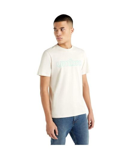 Umbro Mens Linear Logo T-Shirt (White Sand) - UTUO2136