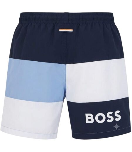 Mens Colour Block Swimming Trunks White Boss