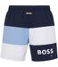 Mens Colour Block Swimming Trunks White Boss-2