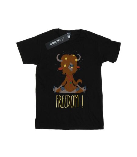 Disney Womens/Ladies Zootropolis Yak Freedom Cotton Boyfriend T-Shirt (Noir) - UTBI51776