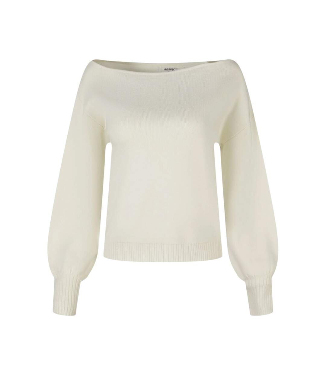 Pull Motif/style Côtelé Femme Blanc Minoti-2