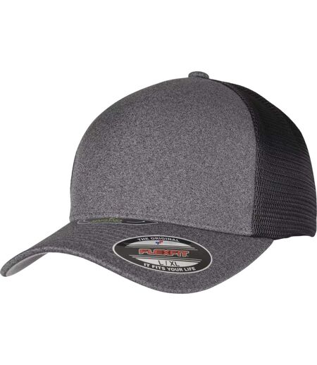 Casquette Trucker Motif/style 1 Panneau Gris Foncé Noir Flexfit