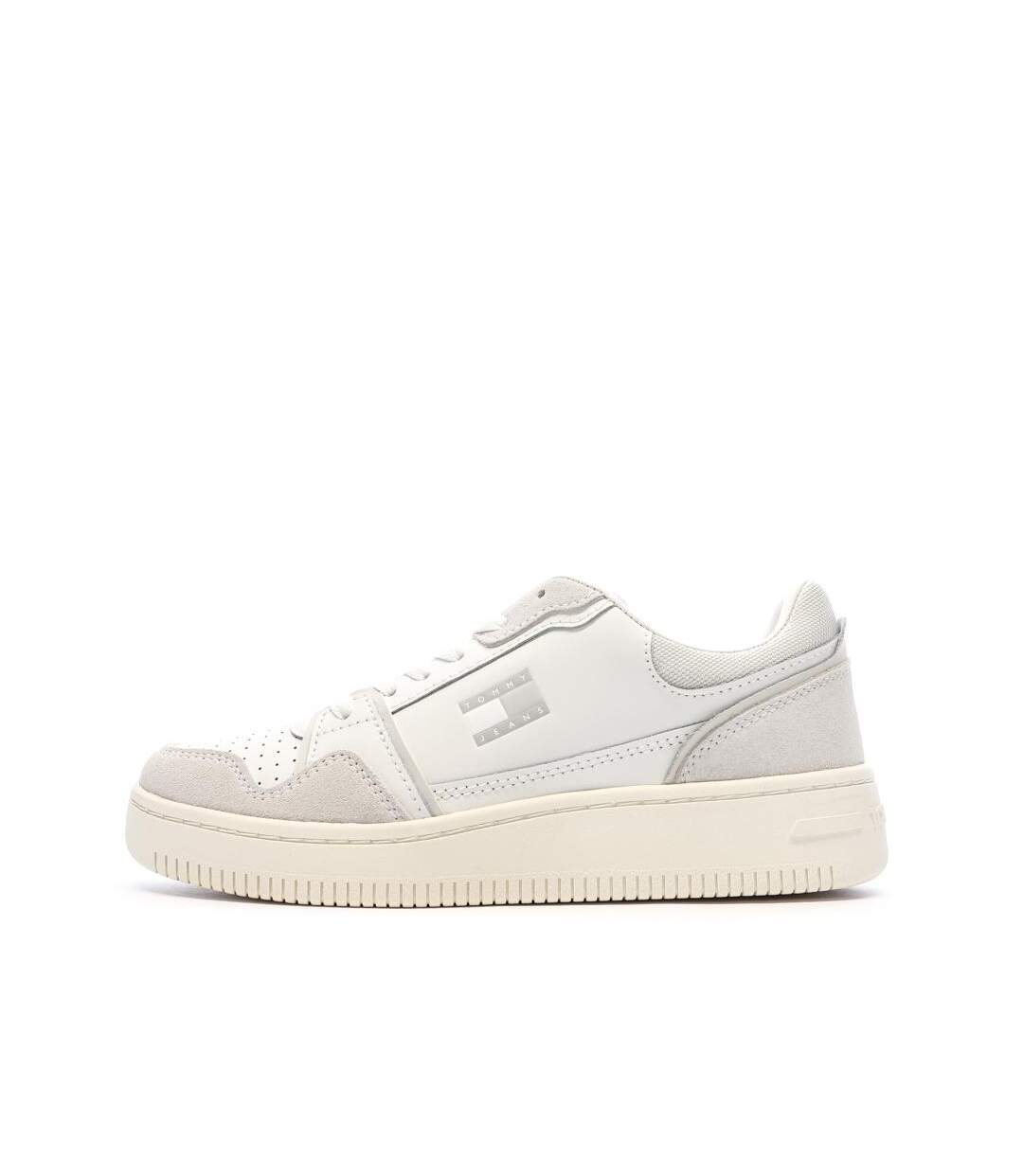 Baskets blanches/beiges femme tommy hilfiger retro-1