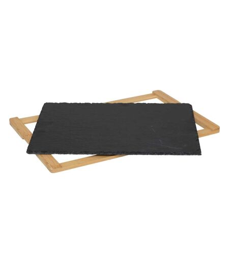 Assiette de Présentation Bambou & Ardoise 45cm Gris