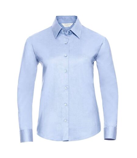 Russell Collection Ladies/Womens Long Sleeve Easy Care Oxford Shirt (Oxford Blue) - UTBC1022
