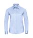 Russell Collection Ladies/Womens Long Sleeve Easy Care Oxford Shirt (Oxford Blue)
