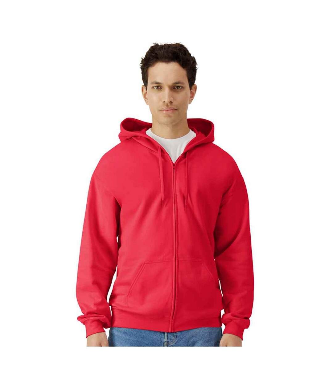 Veste À Capuche Softstyle Adulte Rouge Gildan-1