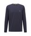 Mens Embroidered Logo Crew Neck Long-sleeved T-shirt Black Boss-4