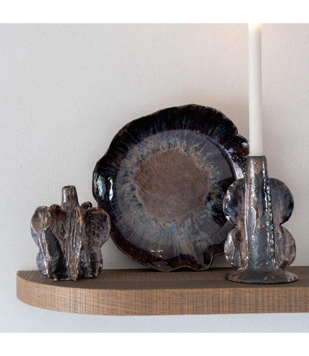 Vase Déco en Céramique Naga 15cm Marron-3