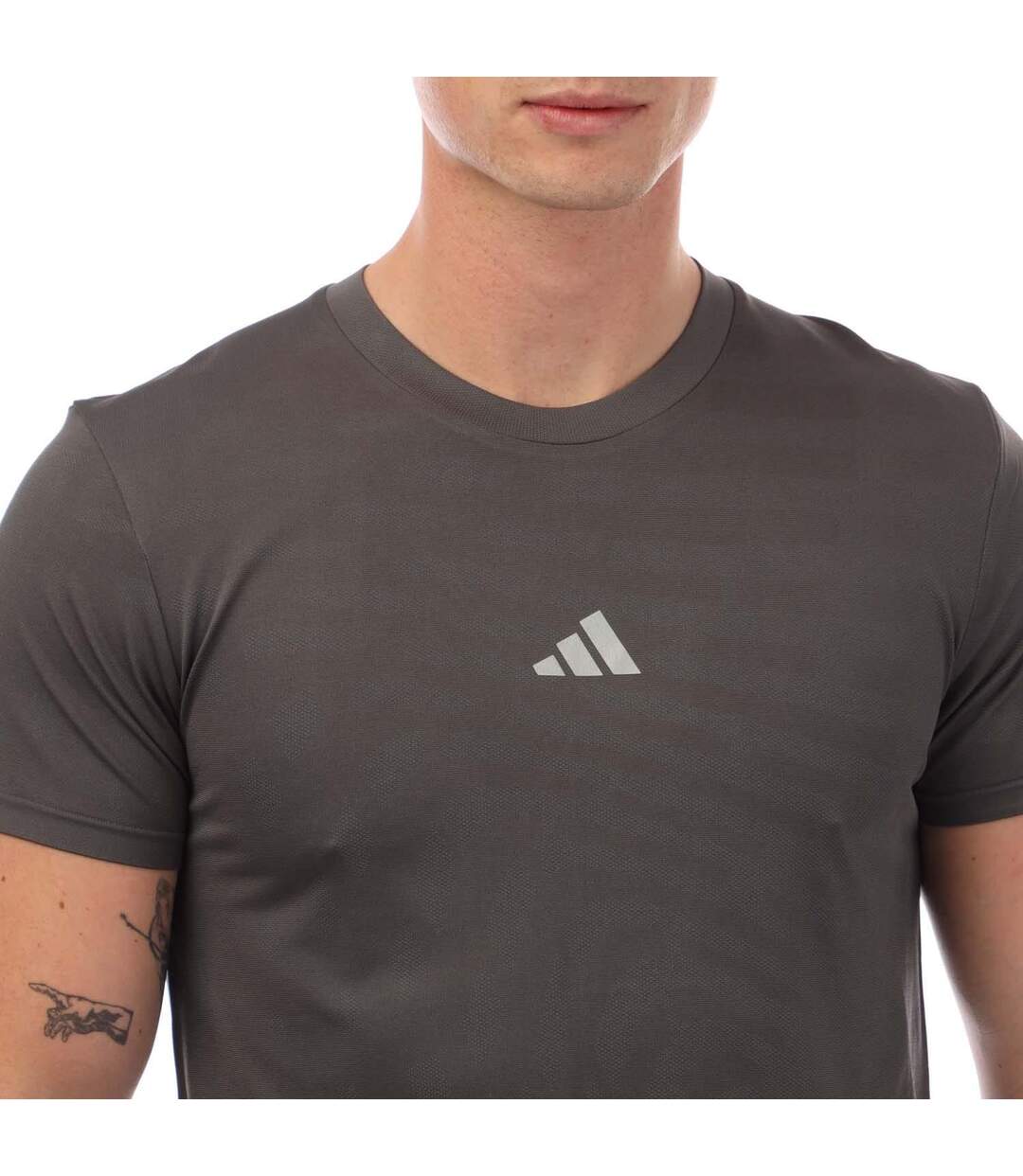 T-shirt Gym+ Homme Gris Adidas-4