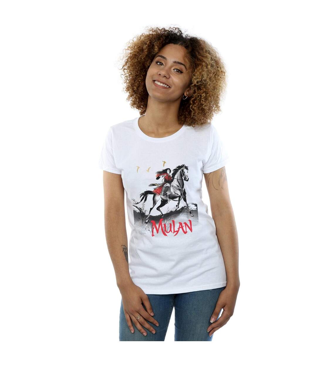 Disney Femme/Les femmes Mulan Movie Stride - T-shirt en coton (Blanc) - UTBI30698-2