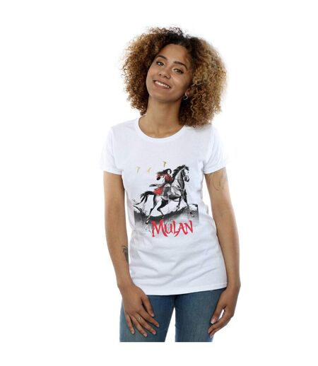 Disney Femme/Les femmes Mulan Movie Stride - T-shirt en coton (Blanc) - UTBI30698
