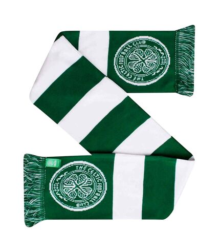 Celtic FC Official Bar Jacquard Scarf (Green/White)