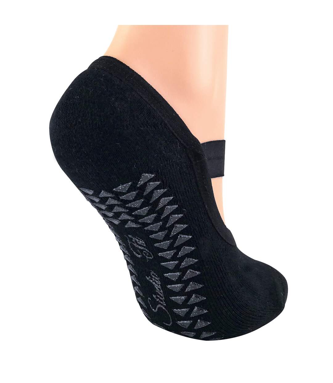 2 Pairs Ladies Cotton Non Slip Yoga Socks with Straps-4