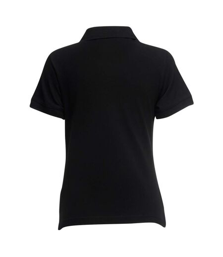 Fruit Of The Loom Womens Lady-Fit 65/35 Short Sleeve Polo Shirt (Black) - UTBC384