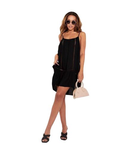 Robe Courte Plage Femme Noir Missy Empire