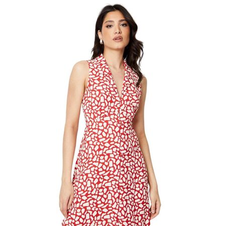 Robe mi-longue femme marron / blanc Dorothy Perkins