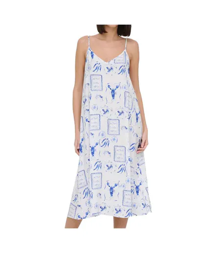Robe blanc/bleu femme jdy midi dress