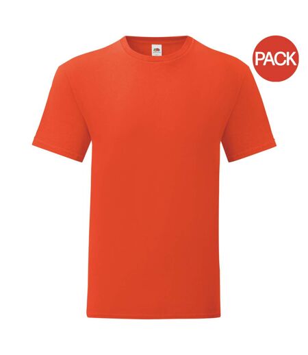 T-shirt iconic hommes rouge orangé Fruit of the Loom