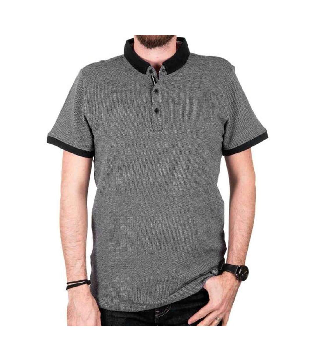 Polo Gris/Noir Homme Teddy Smith Lionel