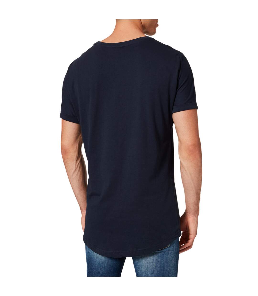 T-shirt Manches À Revers Motif/style Façonné Homme Bleu Nuit Urban Classics-2