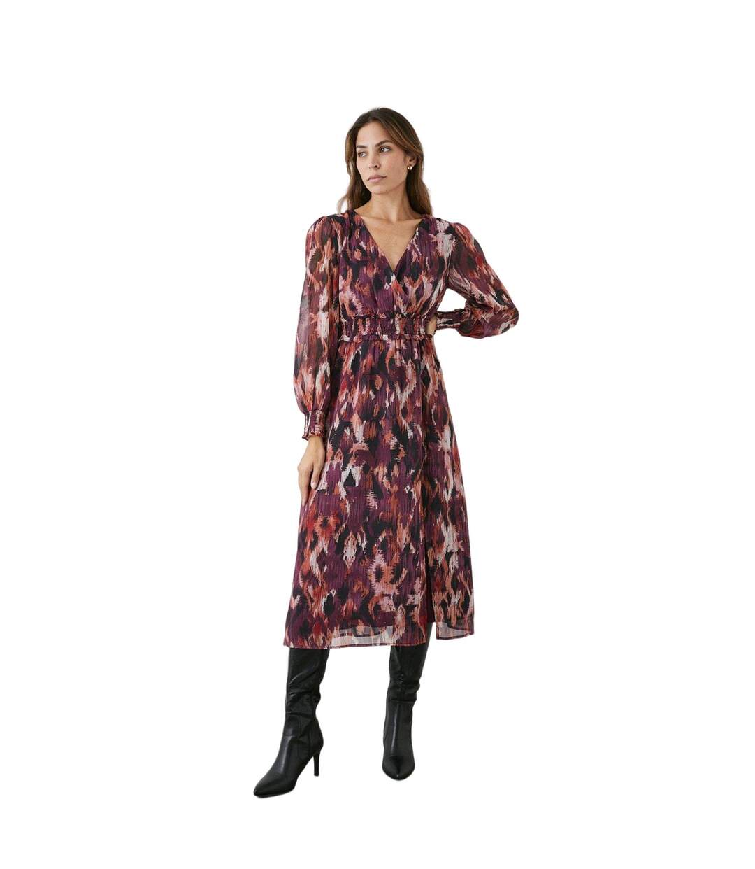 Robe mi-longue femme marron Principles-1